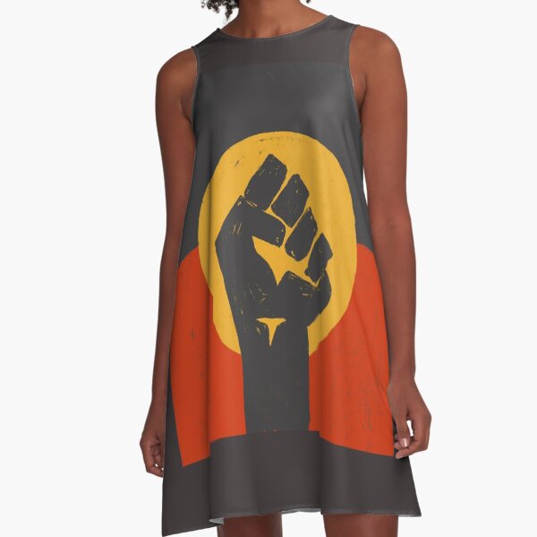 BLM Black Lives Matter Australian Aboriginal Flag A-Line Dress
