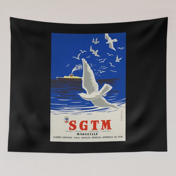 Item preview, SGTM Marseille vintage travel poster designed and sold by stickart-marek.
