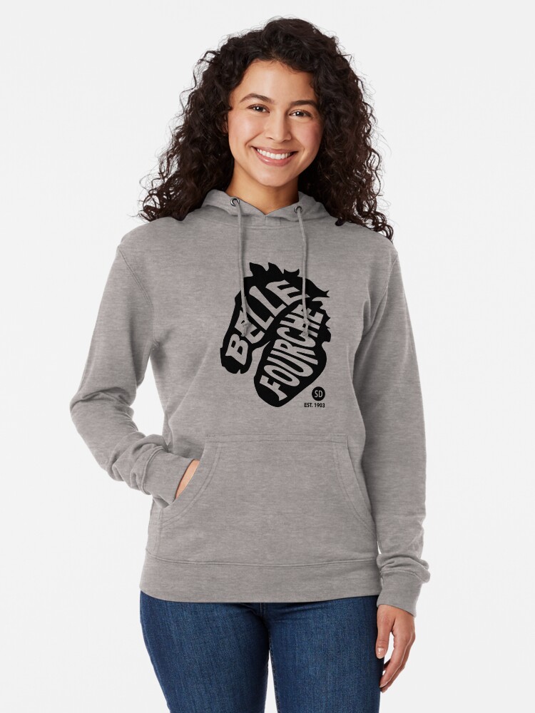 Alternate view of Belle Fourche Bronco (Dark) Lightweight Hoodie