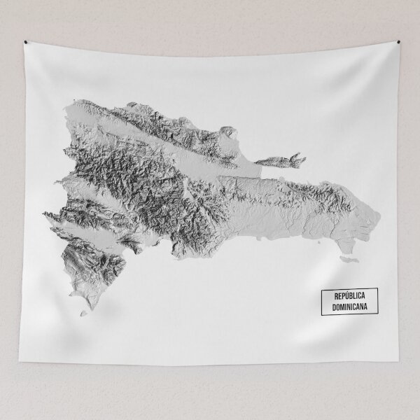 Item preview, Mapa en Relieve de República Dominicana designed and sold by ThinkAboutMaps.