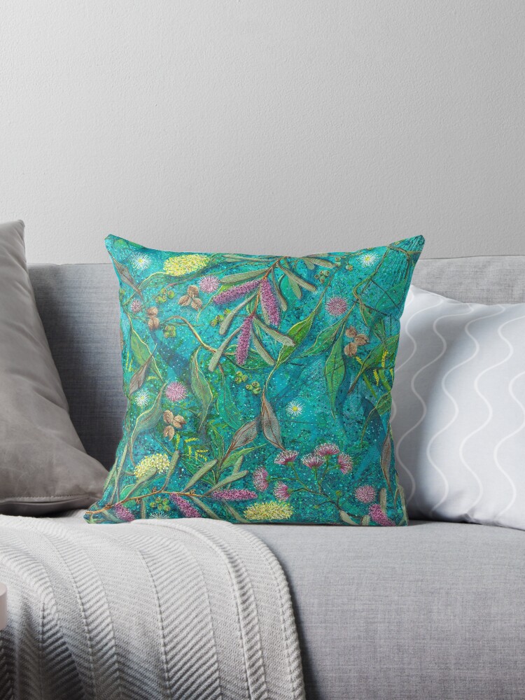 Throw Pillow, Garden Symphony designed and sold by Nicole Grimm-Hewitt