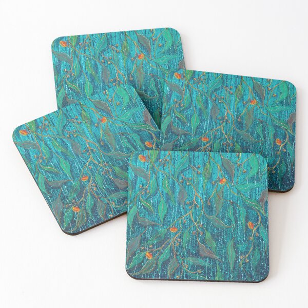 Raindrops on Gumnuts Coasters (Set of 4)