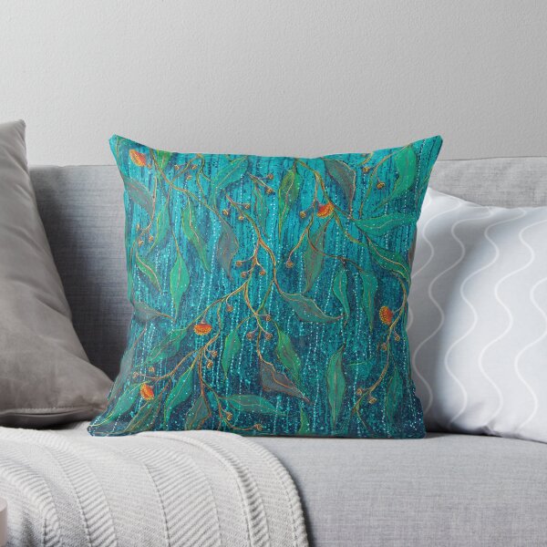 Raindrops on Gumnuts Throw Pillow