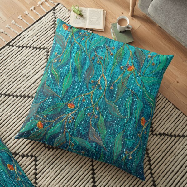Raindrops on Gumnuts Floor Pillow