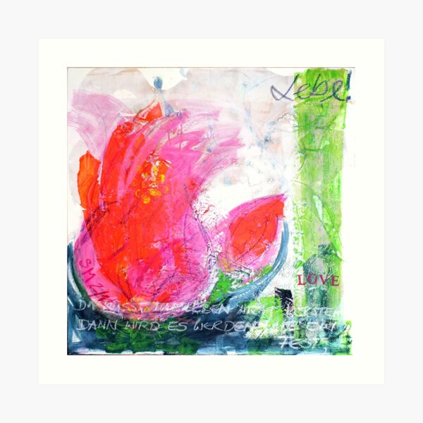 Frühlingserwachen: »orange tulip« Kunstdruck