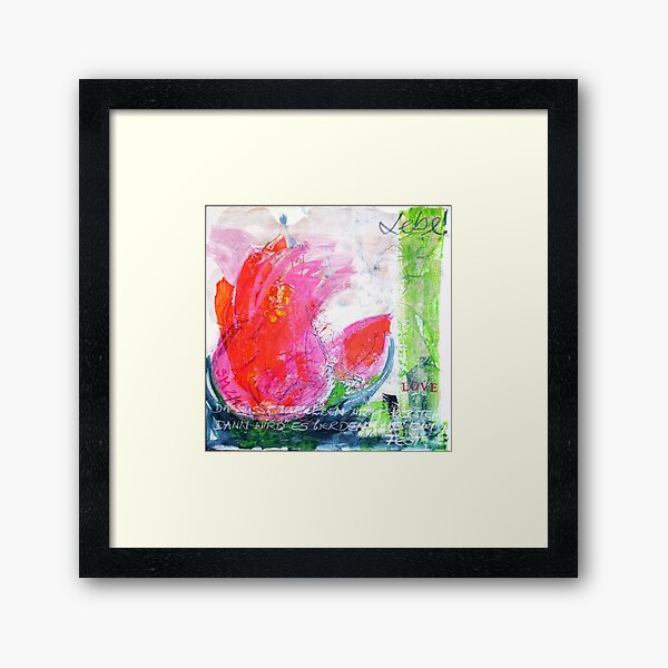 Frühlingserwachen: »orange tulip« Gerahmter Kunstdruck