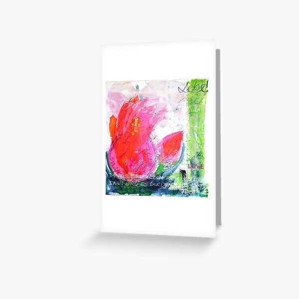 Frühlingserwachen: »orange tulip« Grußkarte