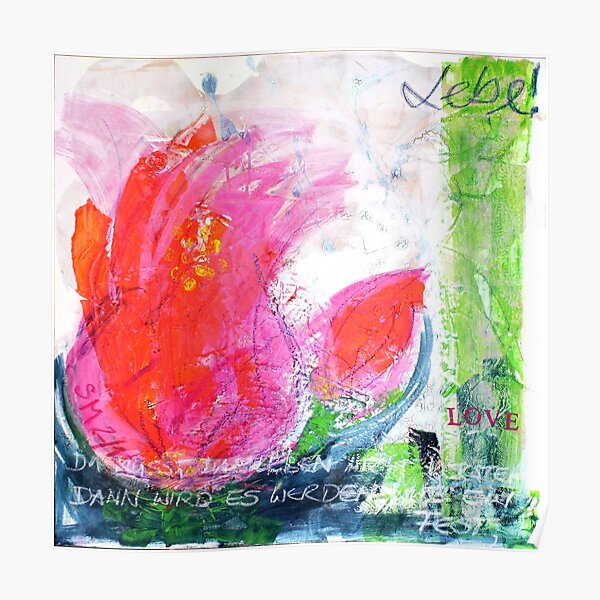 Frühlingserwachen: »orange tulip« Poster