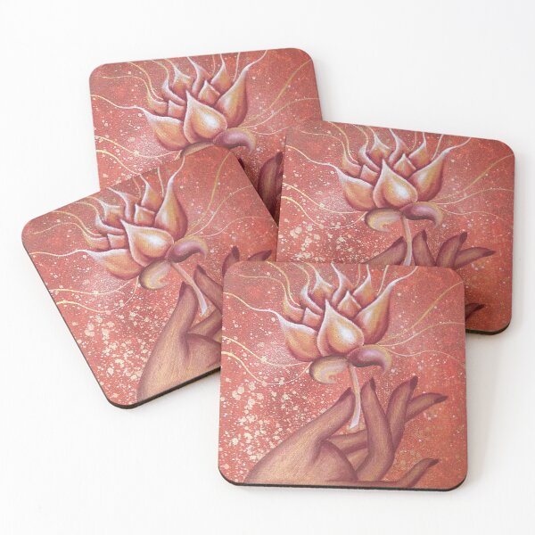 Item preview, Lotus in Hand Blooming Flower Painted by Nowlove Art designed and sold by nowloveart.
