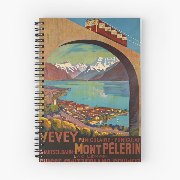 Item preview, Vevey Mont Pelerin vintage travel poster designed and sold by stickart-marek.