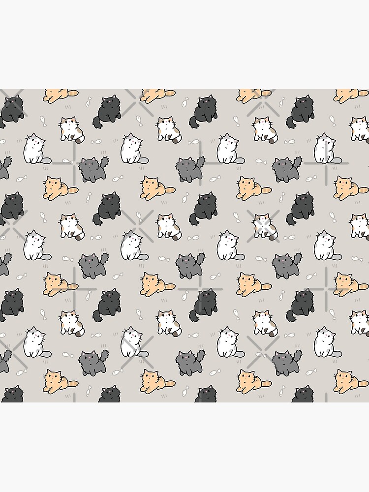 Disover Kittens and fish pattern  | Throw Blanket