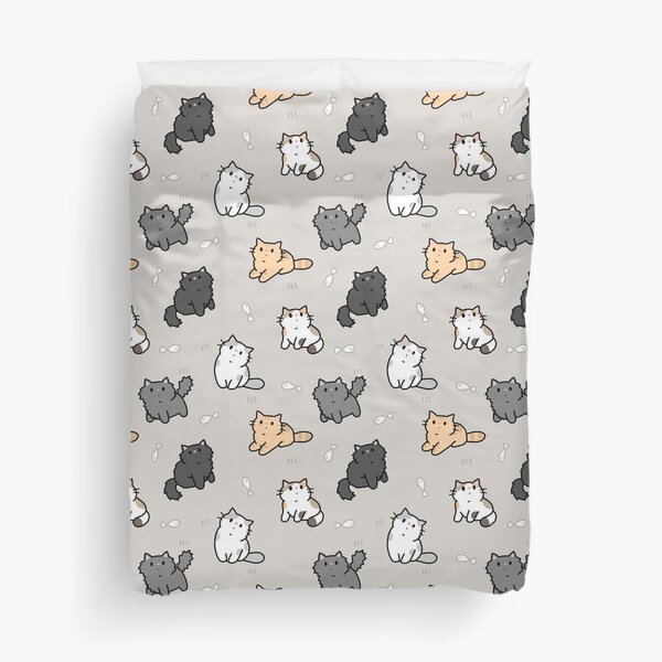 Kittens and fish pattern Duvet Cover