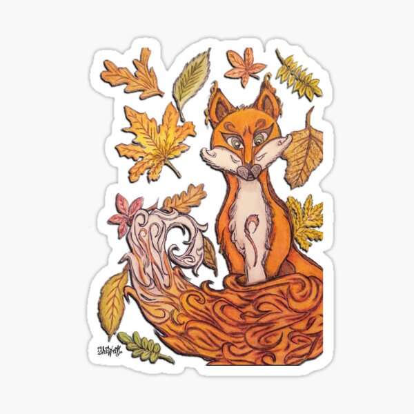 Foxy Leaves Sticker