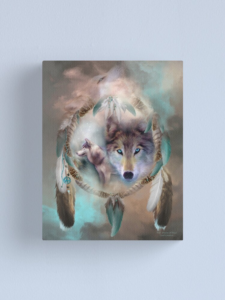 "Wolf Dreams Of Peace" Canvas Print for Sale by carolcavalaris