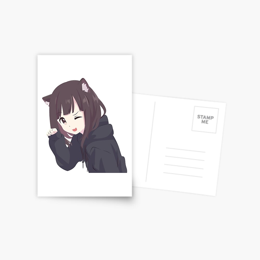 Menhera-chan peeker - Peeking anime girl Postcard for Sale by