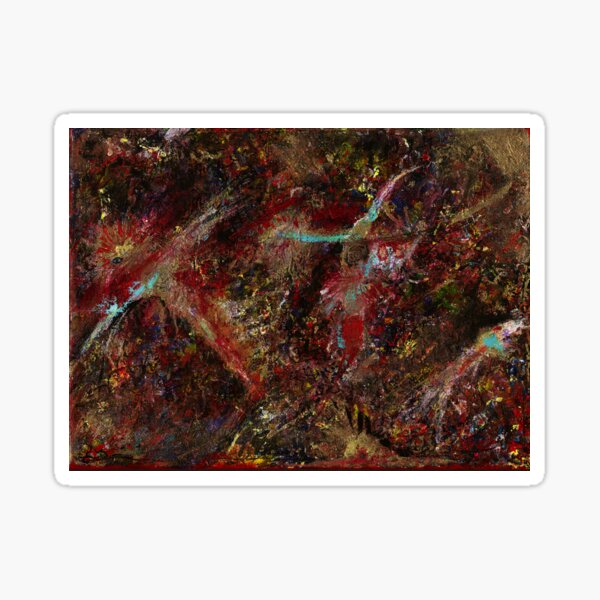 Abstract Firebirds: Acrylic Painting Sticker