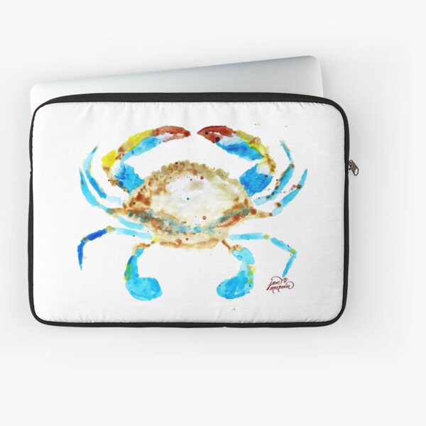Blue Crab without splats by Jan Marvin Laptop Sleeve