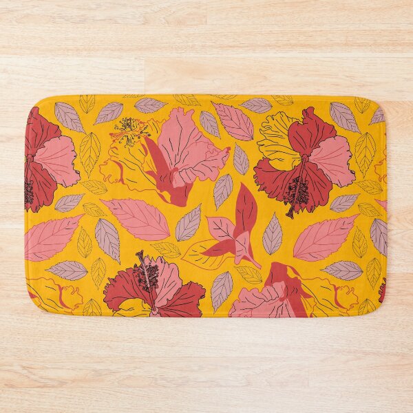 Item preview, Orange energetic spring summer floral pattern designed and sold by EarthyPlanty.