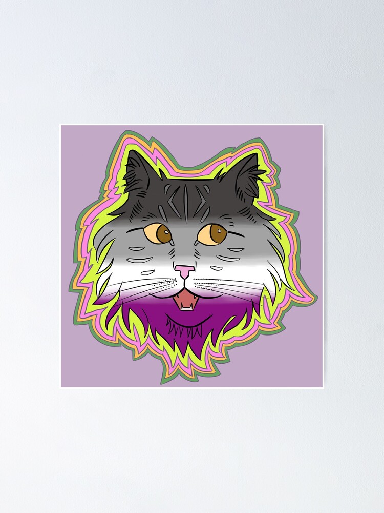 Lgbt Pride Cat Ace Flag Poster By Spitscribble Redbubble