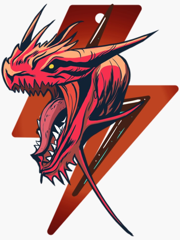 "Lightning dragon" Sticker by Redbubble