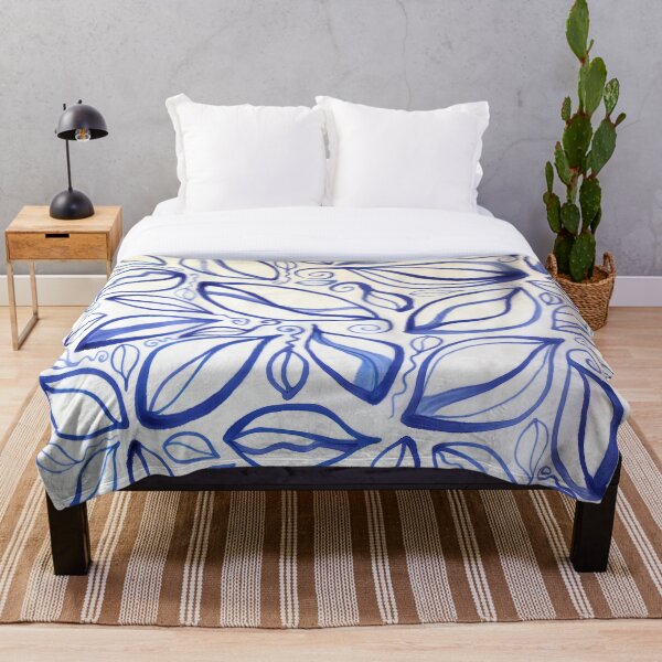Item preview, Indigo Blue Leaves, Seeds and Tendrils designed and sold by caribbeancolors.
