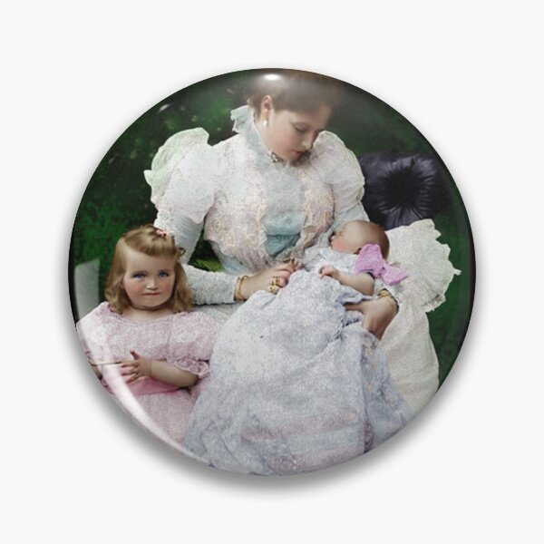 Item preview, Colorized Empress Czarina Alexandra with her toddler the Grand Duchess Tatiana and the infant Grand Duchess Olga, 1897 designed and sold by lexmil.
