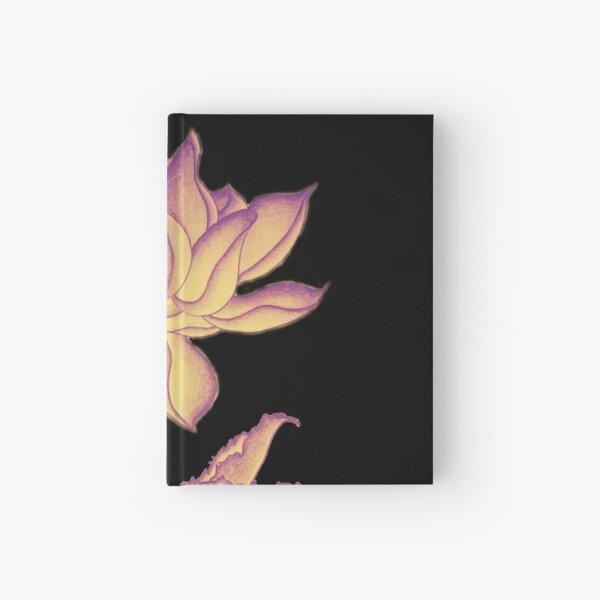 Lotus-like flower (purple-yellow hue) Hardcover Journal