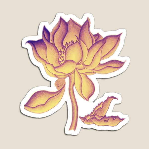 Lotus-like flower (purple-yellow hue) Magnet