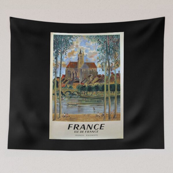 Item preview, Ile de France vintage travel poster designed and sold by stickart-marek.