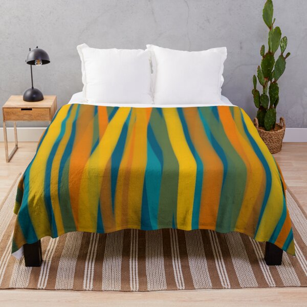 Item preview, Ribbon Stripe Pattern in Moroccan Blue, Mustard, Orange, Teal, and Green designed and sold by kierkegaard.