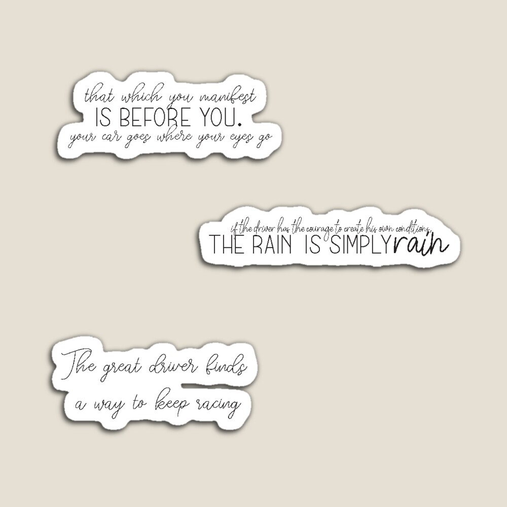 the art of racing in the rain quotes Magnet for Sale by rnrussell |  Redbubble