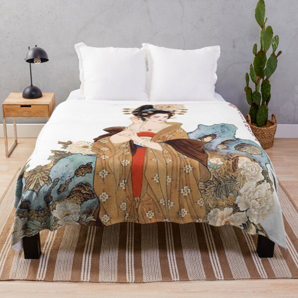 Item preview, china art print - portrait of young chinese lady in brown clothes designed and sold by Kallandra.