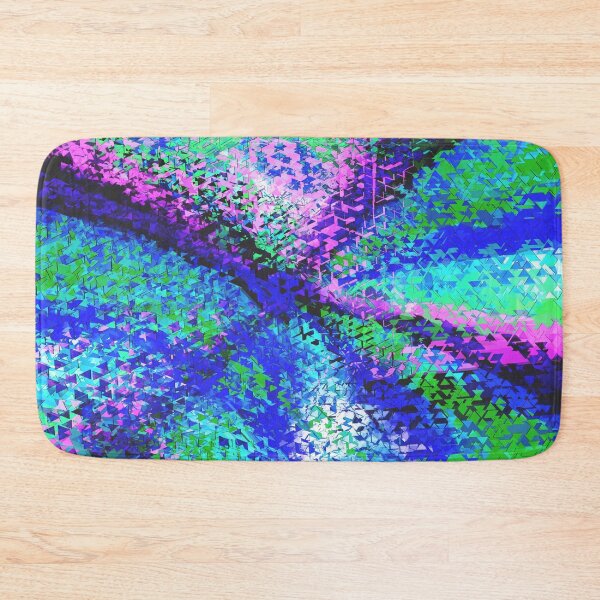 Item preview, geometric triangle shape abstract background in blue green pink designed and sold by Mrvell.