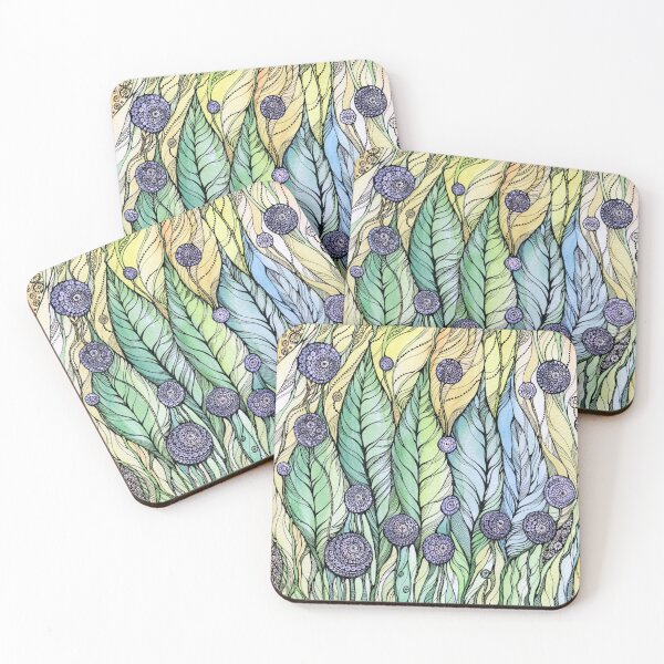 Item preview, Dandelions.Hand draw  ink and pen, Watercolor, on textured paper designed and sold by MandalaFlowerArt.