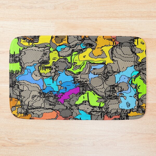 Item preview, geometric shape texture abstract background in blue pink yellow orange designed and sold by Mrvell.