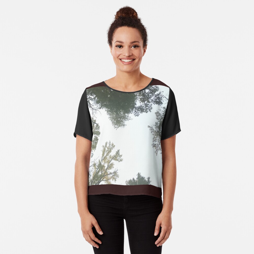 Vibrant Forest Chiffon Top
