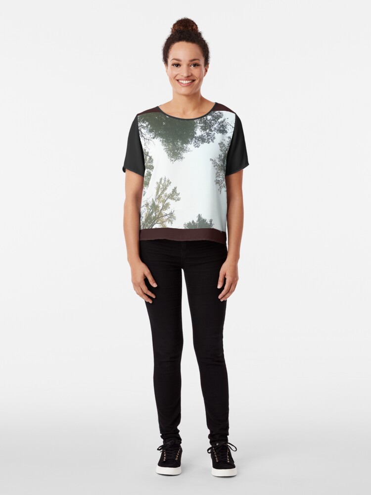 Alternate view of Vibrant Forest Chiffon Top