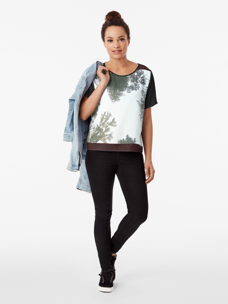 Alternate view of Vibrant Forest Chiffon Top