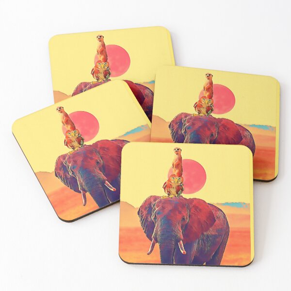 Item preview, Wildlife animal safari lookout team, including elephant, hawk and meerkat.  designed and sold by NatanDesigns.