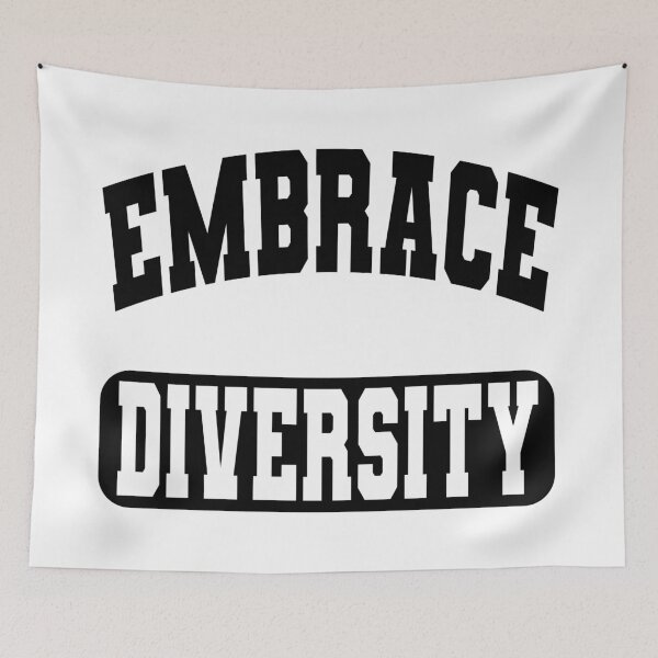 Item preview, Embrace Diversity (Inspirational Quote About Respect • Vintage Retro College Look) designed and sold by SassyClassyMe.