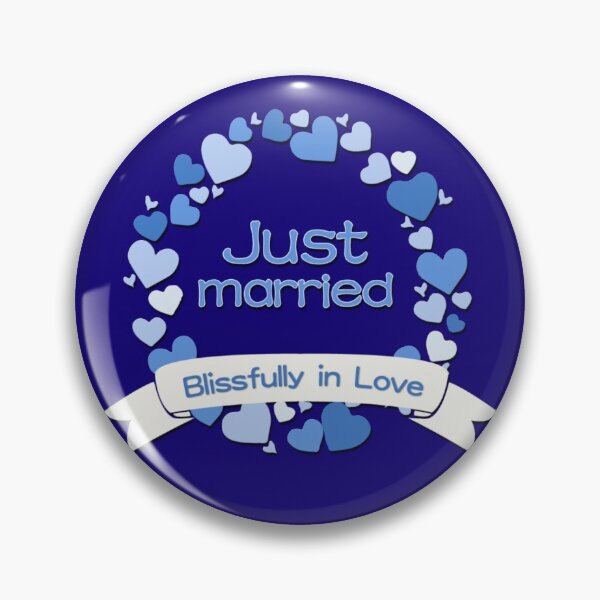 Item preview, Just Married Blissfully in Love - Blue designed and sold by Alondra.