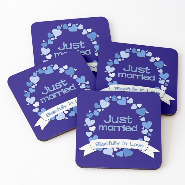 Item preview, Just Married Blissfully in Love - Blue designed and sold by Alondra.