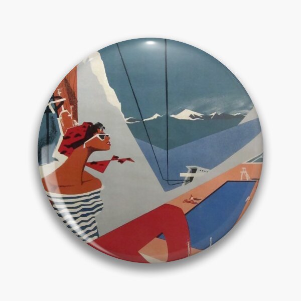 Item preview, Ax les Thermes vintage travel poster designed and sold by stickart-marek.