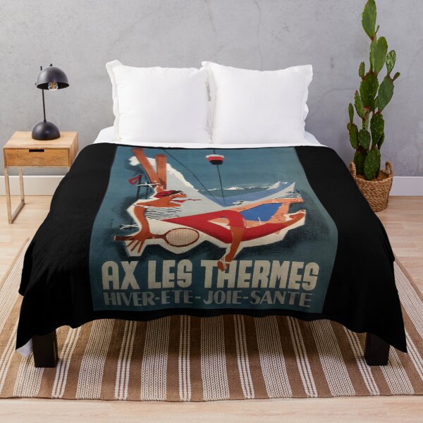 Item preview, Ax les Thermes vintage travel poster designed and sold by stickart-marek.