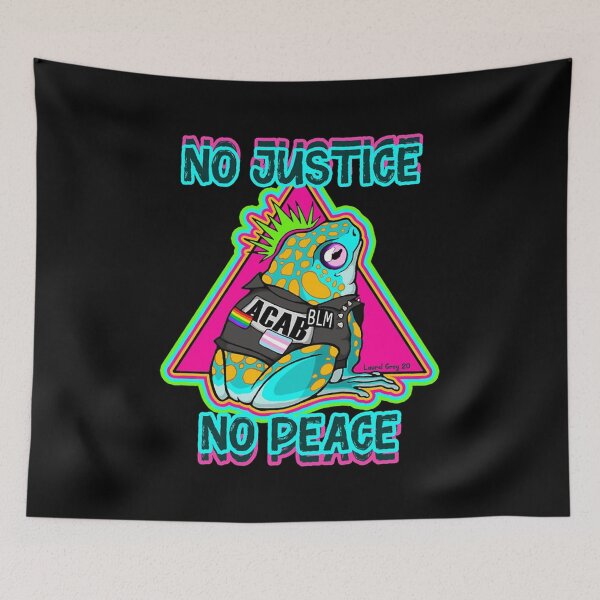 Item preview, No Justice No Peace Punk Frog designed and sold by taylorbrenda15.