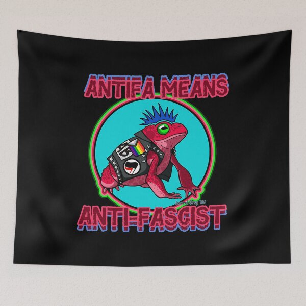 Item preview, No Justice No Peace Punk Frog designed and sold by valeriemartin44.