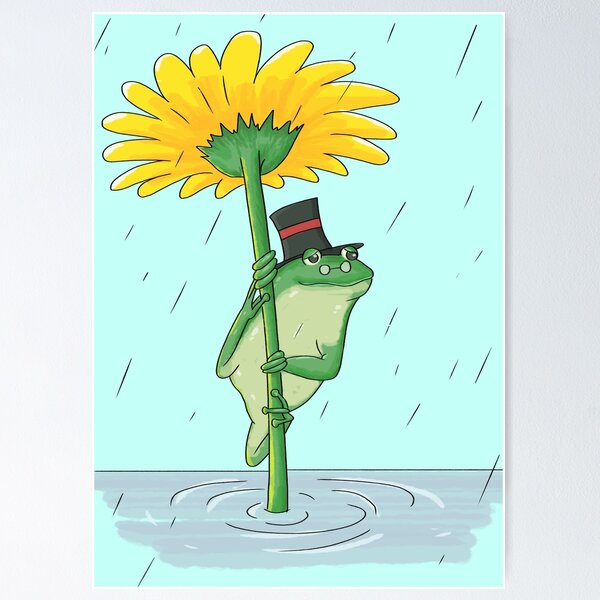 Item preview, Cute Frog in the Rain - When It Rains It Pours  designed and sold by Thordur Sturluson.