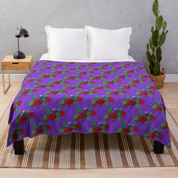Item preview, Strawberries on purple designed and sold by ltlgraymonster.