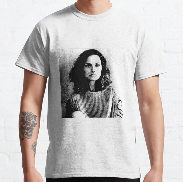Natalie Portman Black & White Portrait (Linocut) Classic T-Shirt
