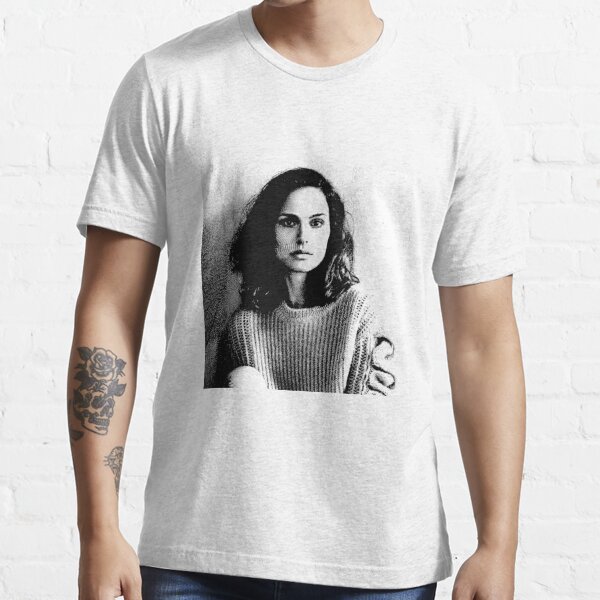 Natalie Portman Black And White Portrait Linocut T Shirt For Sale By